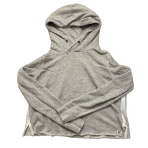 GUC Abercrombie & Fitch Women's Medium Cropped Raw Edge Hem Hoodie Light Gray